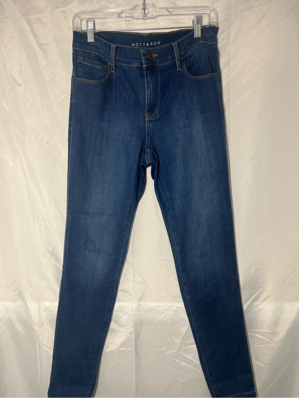 Mott & Bow Jane Mid Rise Skinny Jeans Blue Dark Wash W28 L28